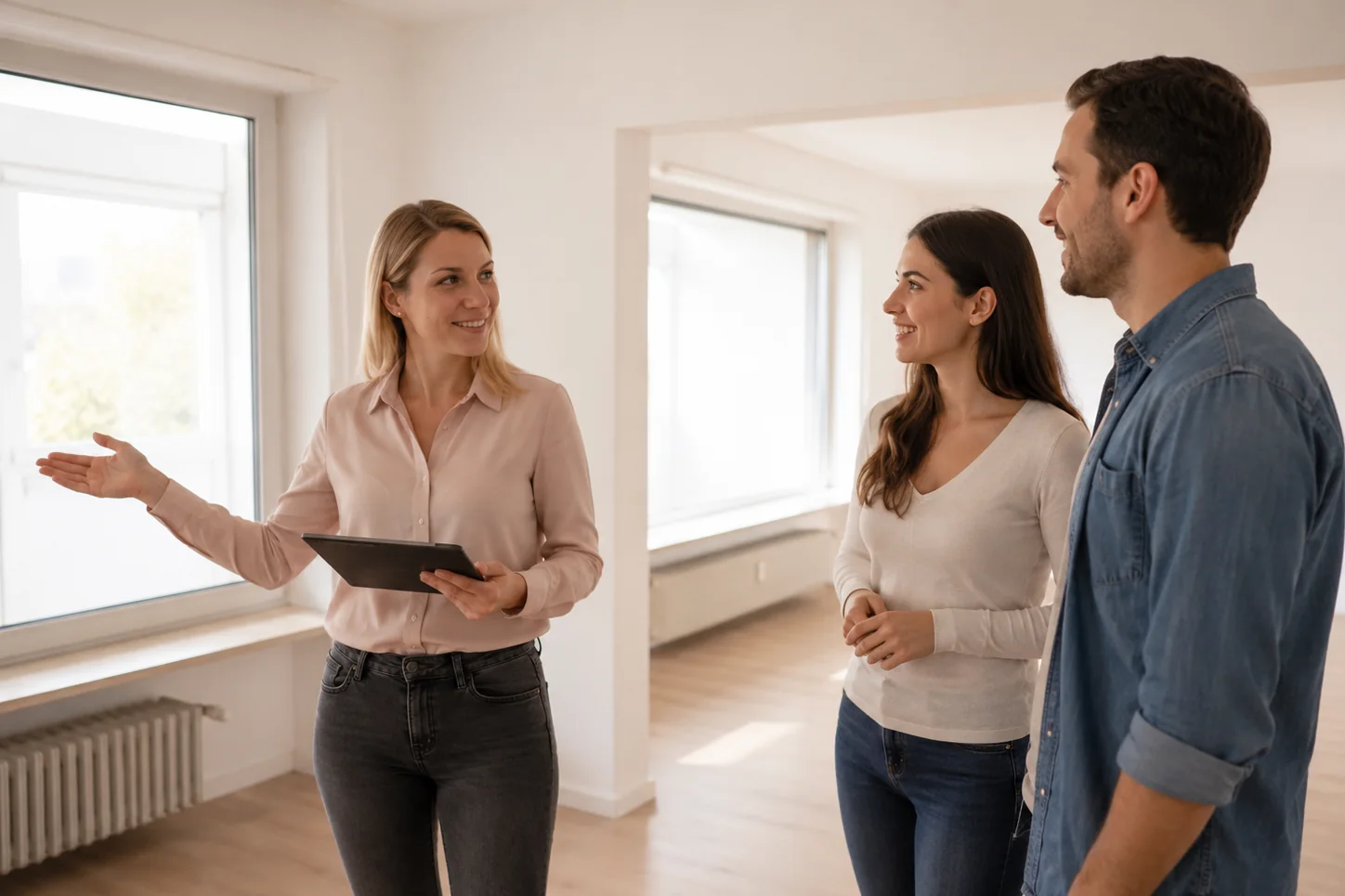 Wohnungsbesichtigung mit Mietinteressenten
