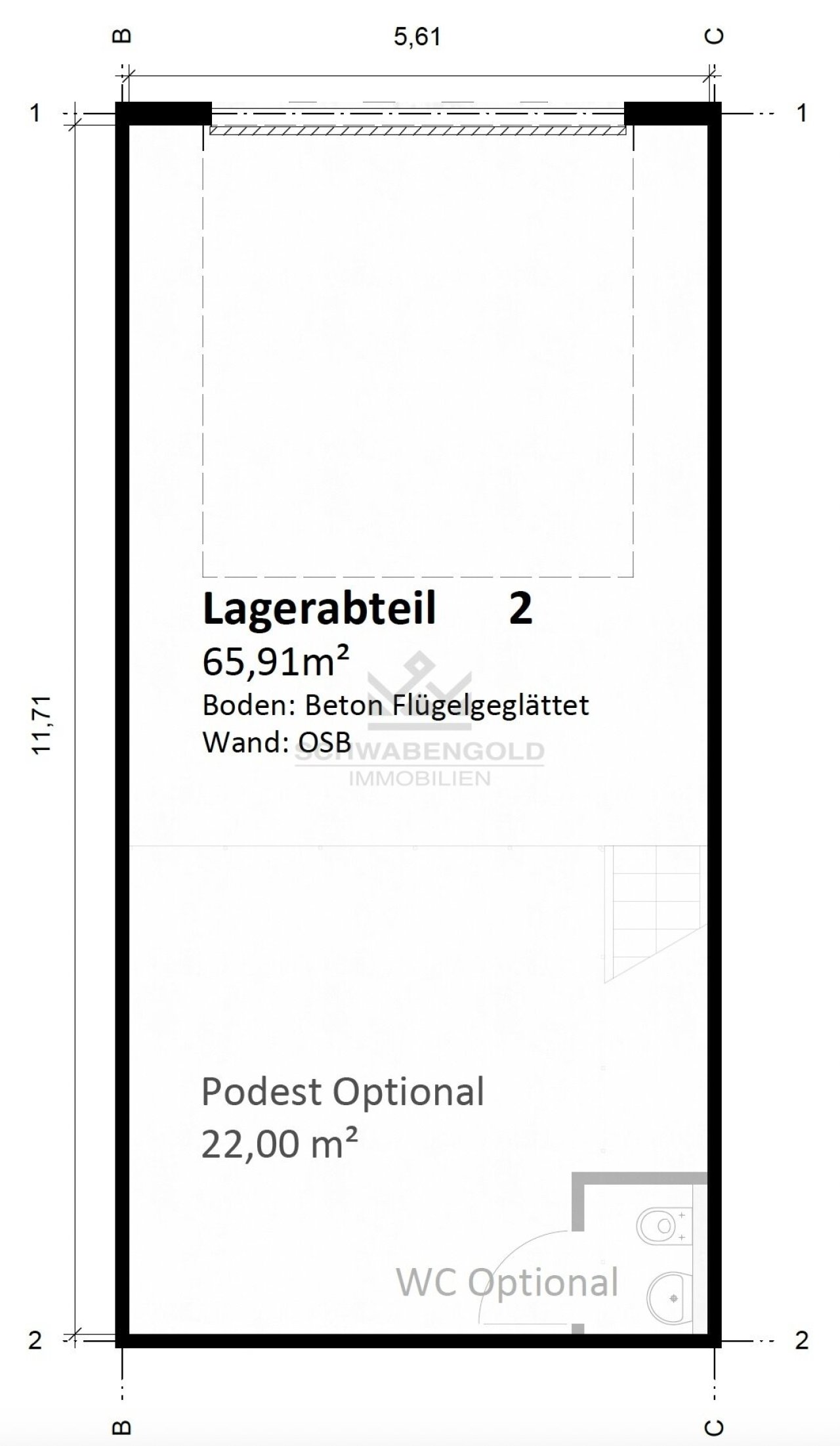 **Miete: Neubau moderner Gewerbe- und Lagerflächen im Gewerbepark Straß** (003-022) — Grundriss