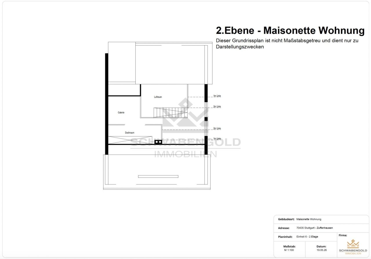 * Über den Dächern von Stuttgart-Zuffenhausen: Maisonette-Wohnung mit Terrasse, Grünblick & TG * (003-035) — Ebene 2